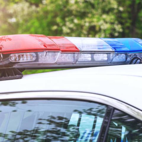 Police siren on top of police car