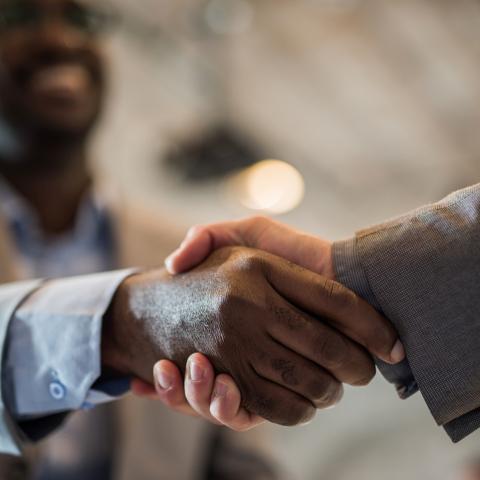 Two men shaking hands