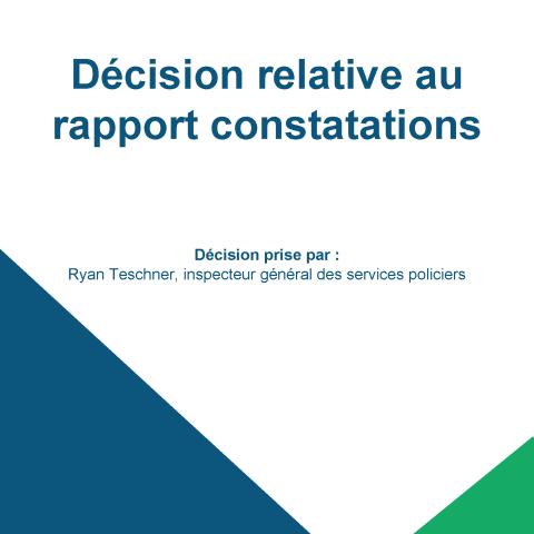 Page couverture de la décision de l’inspecteur général
